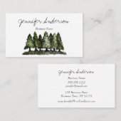 Waterverf Woodland Pine Trees Visitekaartje (Voorkant / Achterkant)