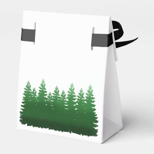 Waterverf Woodland Pines bruiloft Bedankdoosjes (Achterkant)