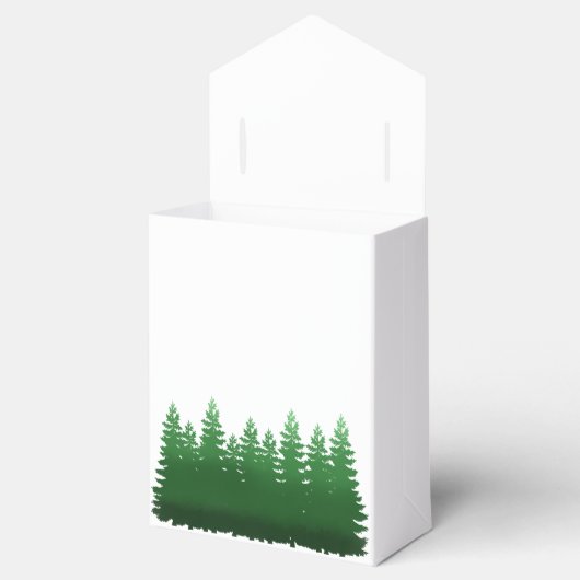 Waterverf Woodland Pines bruiloft Bedankdoosjes (Geopend)