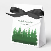 Waterverf Woodland Pines bruiloft Bedankdoosjes (Voorkant Zijde)