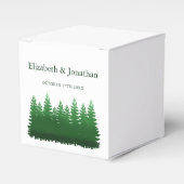 Waterverf Woodland Pines bruiloft Bedankdoosjes (Voorkant Zijde)