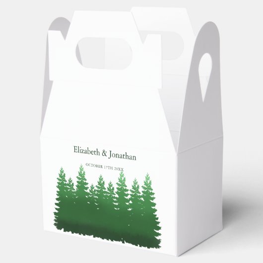 Waterverf Woodland Pines bruiloft Bedankdoosjes (Geopend)