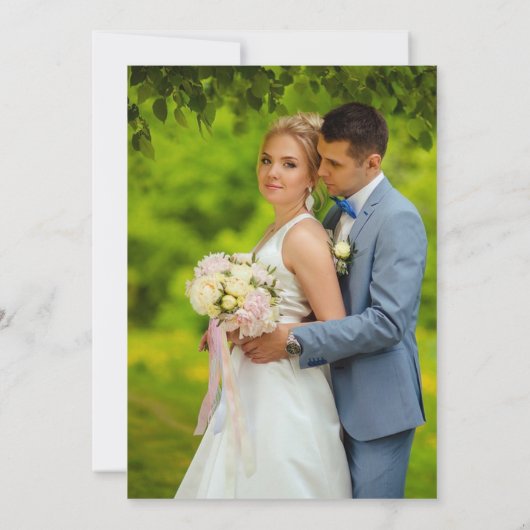 Waterverf Woodland Pines bruiloft Bedankkaart (Achterkant)