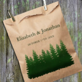 Waterverf Woodland Pines bruiloft Bedankzakje