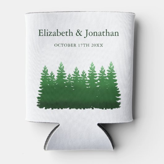 Waterverf Woodland Pines bruiloft Blikjeskoeler (Voorkant)
