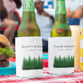 Waterverf Woodland Pines bruiloft Blikjeskoeler