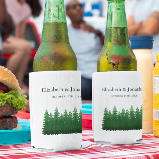 Waterverf Woodland Pines bruiloft Blikjeskoeler