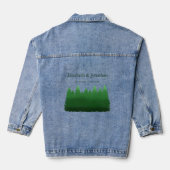 Waterverf Woodland Pines bruiloft Denim Jacket (Achterkant)