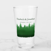 Waterverf Woodland Pines bruiloft Glas (Voorkant)