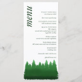 Waterverf Woodland Pines bruiloft Menu (Voorkant)