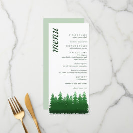 Waterverf Woodland Pines bruiloft Menu