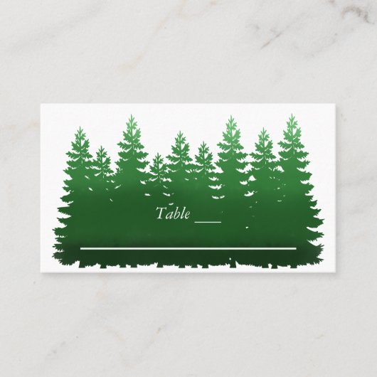 Waterverf Woodland Pines bruiloft Plaatskaartje (Voorkant)
