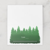 Waterverf Woodland Pines bruiloft Plaatskaartje (Buitenkant ongevouwen)