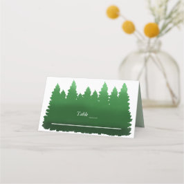 Waterverf Woodland Pines bruiloft Plaatskaartje