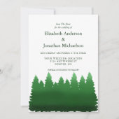 Waterverf Woodland Pines bruiloft Save The Date (Voorkant)