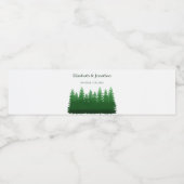 Waterverf Woodland Pines bruiloft Waterfles Etiket (Enkel label)