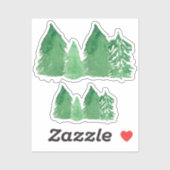 Waterverf Woodland Pines Sticker (Vel)