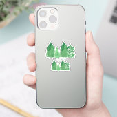 Waterverf Woodland Pines Sticker (Telefoon)