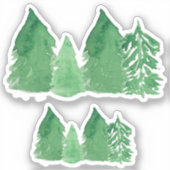 Waterverf Woodland Pines Sticker (Voorkant)
