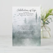 Waterverf Woodland Pines Viering van het Leven Kaart (Staand voorkant)