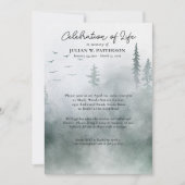 Waterverf Woodland Pines Viering van het Leven Kaart (Voorkant)