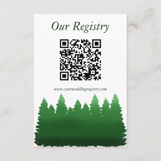 Waterverf Woodland Pines Wedding Registry Informatiekaartje (Voorkant)