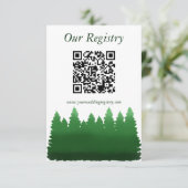 Waterverf Woodland Pines Wedding Registry Informatiekaartje (Staand voorkant)