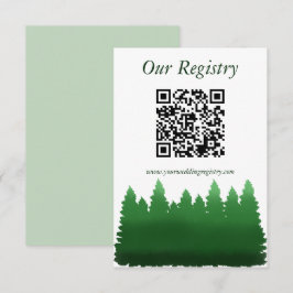 Waterverf Woodland Pines Wedding Registry Informatiekaartje