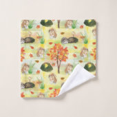 Waterverf Woodland Rabbit, Hedegel Bad Handdoek (Wasdoekje)