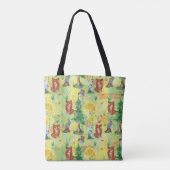 Waterverf Woodland Rabbit, Hedegel, vos Tote Bag (Achterkant)