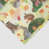 Waterverf Woodland Rabbit, owl, eekhoorn, egel Tissuepapier (Detail)