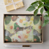 Waterverf Woodland Rabbit, owl, eekhoorn, egel Tissuepapier (Geschenk)