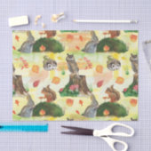 Waterverf Woodland Rabbit, owl, eekhoorn, egel Tissuepapier (Craft)