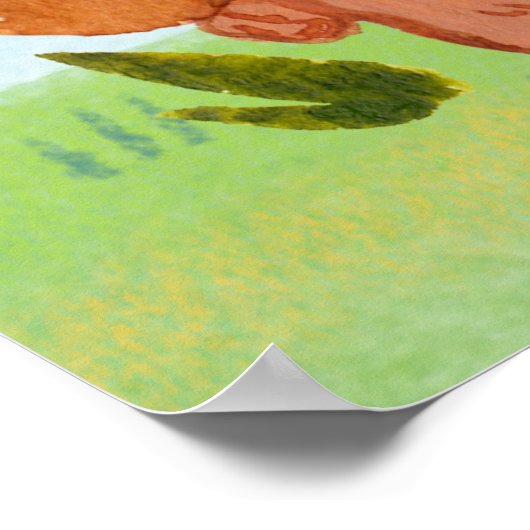 Waterverf Woodland Rabbits kinderkamer Poster (Hoek)