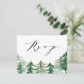 Waterverf Woodland RSVP Uitnodiging Briefkaart (Staand voorkant)