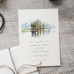 Waterverf Woodland Rustic Lake Rehearsal Dinner Kaart<br><div class="desc">Waterverf Woodland Rustic Lake Rehearsal Dinner Invitation - perfect voor een ritueel lakeside rehearsal diner.</div>