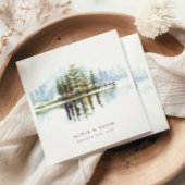 Waterverf Woodland rustieke Lake bruiloft Servet