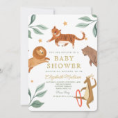 Waterverf Woodland Safari Dieren Schattige qr code Kaart (Voorkant)