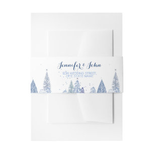 Waterverf Woodland Snowflakes Winter Wedding Uitnodigingen Wikkel