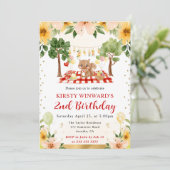 Waterverf Woodland Squirrel Picnic Kinderen Verjaa Kaart (Staand voorkant)