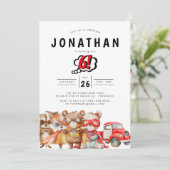 Waterverf Woodland Superhero Verjaardag Kaart (Staand voorkant)