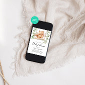 Waterverf Woodland Teddy Bear Baby shower Kaart