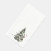 Waterverf Woodland Tree & Deer Monogram Kerstmis Servet (Hoek)