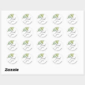 Waterverf woodland varen script bruiloft dank u ronde sticker (Vel)
