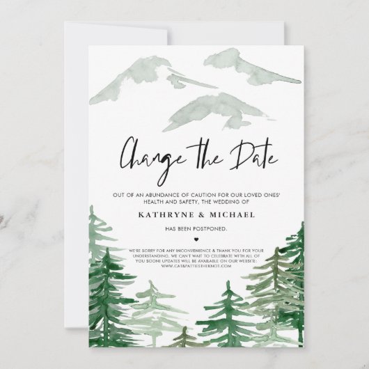 Waterverf Woodland Verander de Datum Uitstel Kaart (Voorkant)