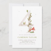 Waterverf Woodland Vierde verjaardagsfeestje Kaart (Voorkant)