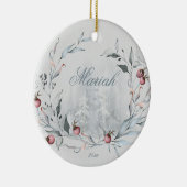 Waterverf Woodland Vredige winter Keramisch Ornament (Rechts)