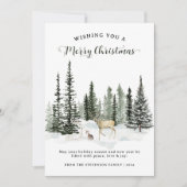 Waterverf Woodland Vrolijk Kerstfeest Feestdagenkaart (Voorkant)