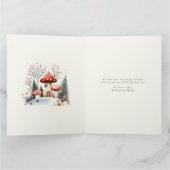 Waterverf Woodland Vrolijk Kerstfeest Kaart (Binnen)