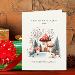 Waterverf Woodland Vrolijk Kerstfeest Kaart<br><div class="desc">Voor de familie met kerst. Winterbos Vrolijk Kerstfeest wenskaart die kan worden gepersonaliseerd/bewerkt aan de voor- en binnenkant. Voor vrienden en familie deze kerst.</div>